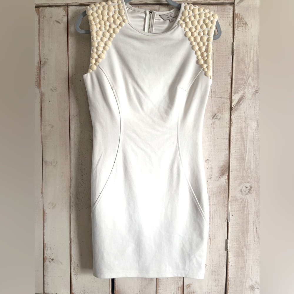 Ted Baker size 1 (U.S. 2) off white sheath dress